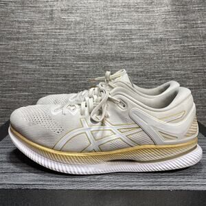 ASICS MetaRide Running Shoes White/Pure Gold Comfort 1011A142 Mens Size 12